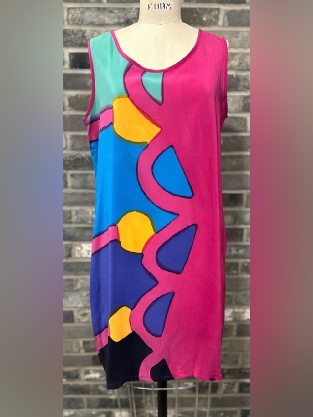 NWT Vintage Mosswear 100% Silk Wearable Art Dress Hand Painted USA M